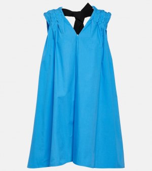 Мини-платье из хлопкового поплина с накидкой ROKSANDA, синий Roksanda