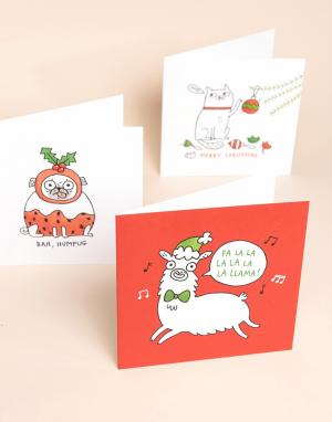 Набор из 6 открыток с новогодними персонажами Ohh Deer x Gemma Correll. Цвет: мульти