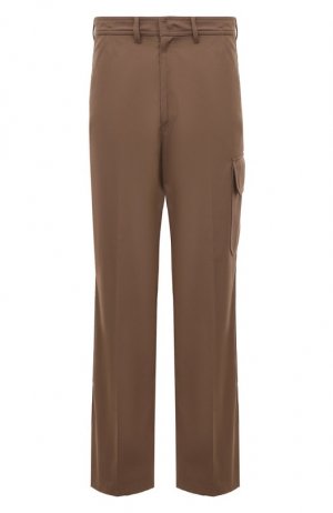 Хлопковые брюки Valentino. Цвет: коричневый