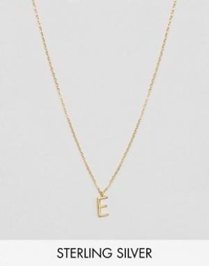 Ожерелье с инициалом E Carrie Elizabeth. Цвет: золотой
