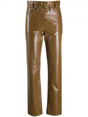 Прямые брюки с завышенной талией Alexa Chung. Цвет: коричневый