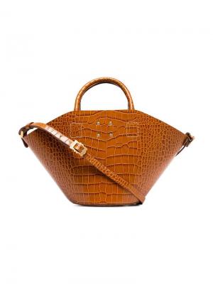 Маленькая сумка-ведро с эффектом кожи крокодила Trademark. Цвет: коричневый