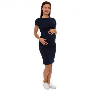Платье для беременных с коротким рукавом бордовый, размер 52(2XL) Lunarable. Цвет: красный
