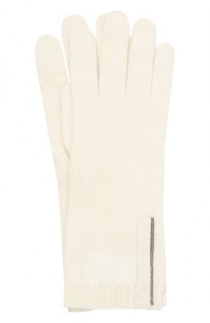 Кашемировые перчатки Brunello Cucinelli. Цвет: белый