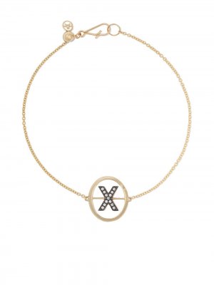 Золотой браслет с инициалом X и бриллиантами Annoushka. Цвет: желтый