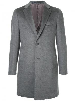 Пальто на пуговицах Estnation. Цвет: серый
