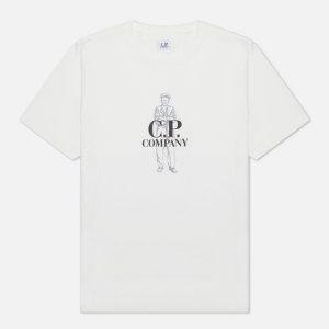 Мужская футболка 30/1 Jersey British Sailor C.P. Company. Цвет: белый