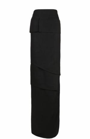 Многоярусная юбка-макси с высоким разрезом Tom Ford. Цвет: черный