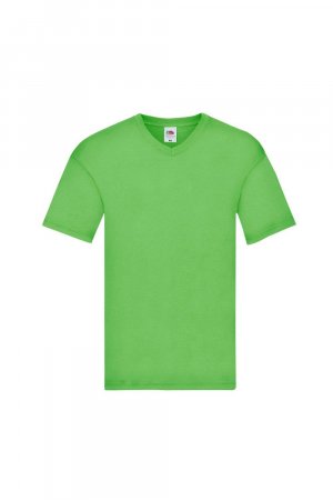 Оригинальная футболка с простым V-образным вырезом , зеленый Fruit of the Loom