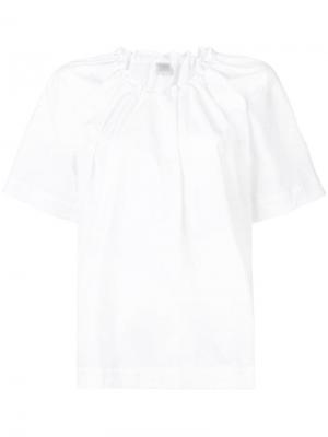 Блузка со сборками на горловине Eleventy. Цвет: белый
