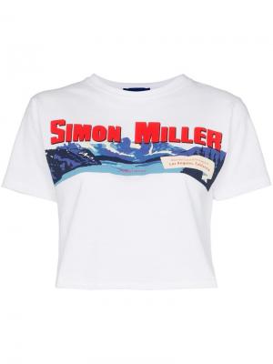 Укороченная футболка с логотипом Simon Miller. Цвет: белый