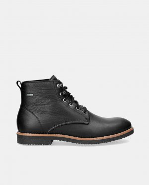 Мужские черные водонепроницаемые кожаные ботинки с низким вырезом и подкладкой Gore-Tex логотипом сбоку. , черный Panama Jack