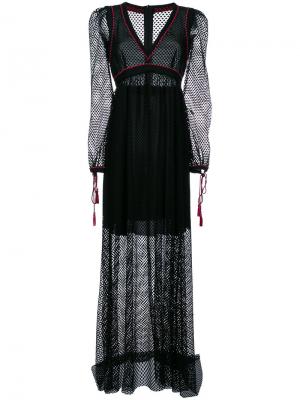 Длинное кружевное платье Philosophy Di Lorenzo Serafini. Цвет: чёрный