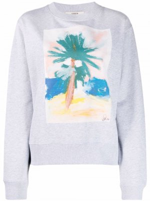 Palm-tree print-sweatshirt Odeeh. Цвет: серый