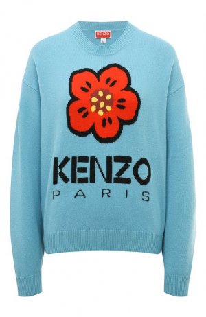 Шерстяной пуловер Kenzo. Цвет: голубой