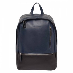 Кожаный рюкзак для ноутбука Adams Dark Blue/Black 
