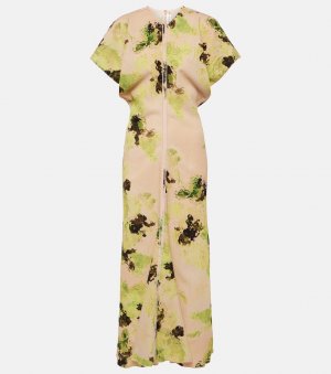 Платье миди с цветочным принтом , мультиколор Victoria Beckham
