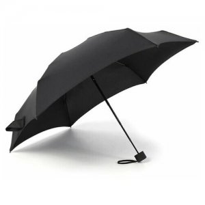 Мини-зонт Noname, механика, 2 сложения, купол 87 см., 8 спиц, черный C&M. Цвет: черный