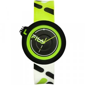 Наручные часы , черный, зеленый Fila. Цвет: черный/белый/зеленый