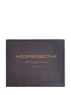 Бумажник с двумя отделениями из матовой крупнозернистой кожи MORESCHI. Цвет: черный