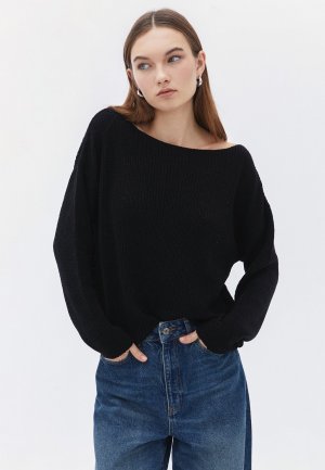 Вязаный свитер MIT GERIPPTER OPTIK , цвет black OXXO