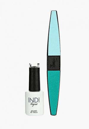 Набор для ухода за ногтями Runail Professional пилка ногтей и Гель-лак INDI laque, 9 мл №3672. Цвет: зеленый