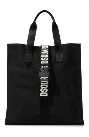 Текстильная сумка-шопер Dsquared2. Цвет: чёрный