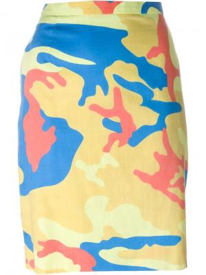 Юбка с камуфляжным принтом Andy Warhol Stephen Sprouse Vintage. Цвет: многоцветный