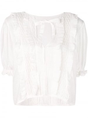 Блузка в цыганском стиле Innika Choo. Цвет: белый