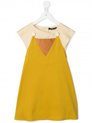 Платье в стиле колор-блок Owa Yurika. Цвет: желтый