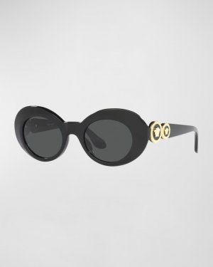 Овальные солнцезащитные очки Medusa из ацетата для девочек Versace