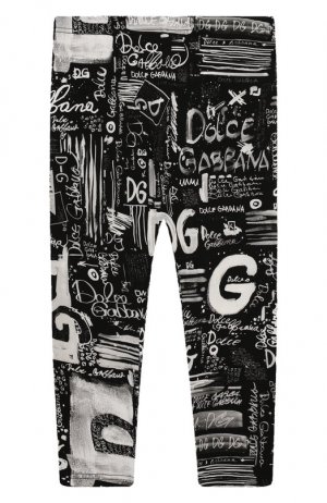 Хлопковые брюки Dolce & Gabbana. Цвет: чёрно-белый