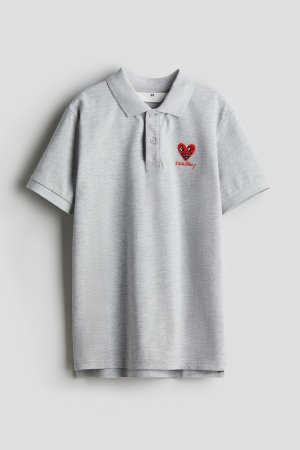 Рубашка-поло из пике с вышивкой H&M