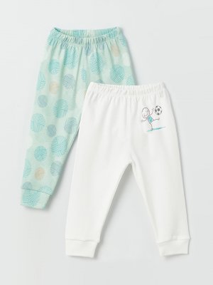 Пижамные штаны с принтом для маленьких мальчиков и эластичной резинкой на талии, 2 предмета LUGGI BABY, мятно-зеленый Baby
