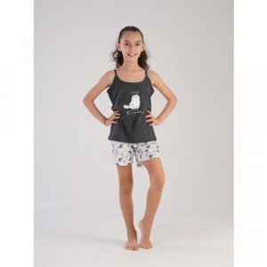 Пижама , размер 9-10 лет, серый Vienetta. Цвет: серый/антрацит