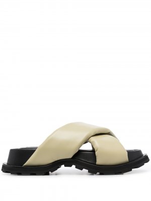 Crossover-toe platform sandals Jil Sander. Цвет: бежевый