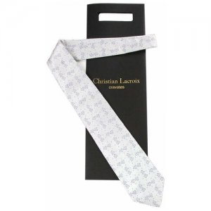 Модный светло-серый галстук для мужчин 2020 71217 Christian Lacroix. Цвет: серый