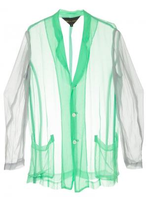 Полупрозрачная рубашка с длинными рукавами Comme Des Garçons Vintage. Цвет: зеленый