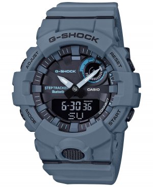 Мужские аналоговые цифровые часы с шагомером, серо-синие, полимерным ремешком, 48,6 мм G-Shock
