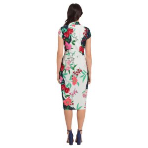 Женское платье-футляр с короткими рукавами Gardenia Vine London Times