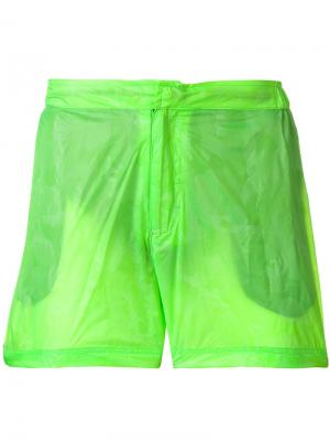 Неоновые пляжные шорты Islang. Цвет: зеленый