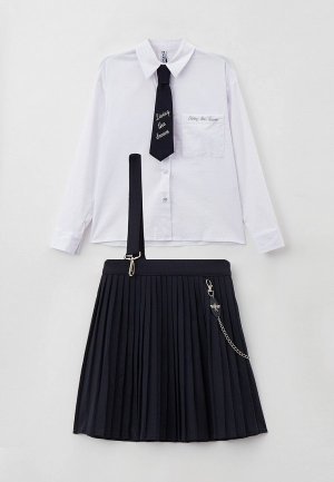 Рубашка, юбка и галстук Sume. Цвет: разноцветный
