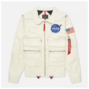 Мужская куртка бомбер Alpha Industries NASA Evo белый , Размер XXL. Цвет: белый