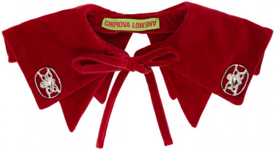 Красный бархатный двойной воротник Chopova Lowena