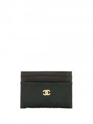 Картхолдер 1990-го года с логотипом CC Chanel Pre-Owned. Цвет: черный