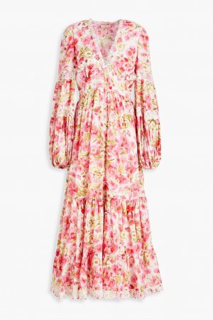 Платье миди Broderie Anglaise с цветочным принтом BYTIMO, розовый byTiMo