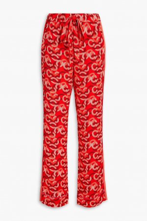 Прямые брюки из крепа с принтом Cinzia Diane Von Furstenberg, папайя Furstenberg