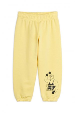 Детские хлопковые спортивные штаны Тяжелая атлетика, желтый Mini Rodini