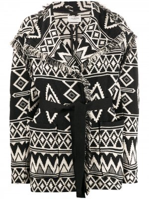 Кардиган-пальто с абстрактным узором Isabel Marant Étoile. Цвет: белый