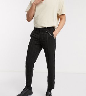Черные брюки в полоску с цепочкой Inspired-Черный цвет Reclaimed Vintage